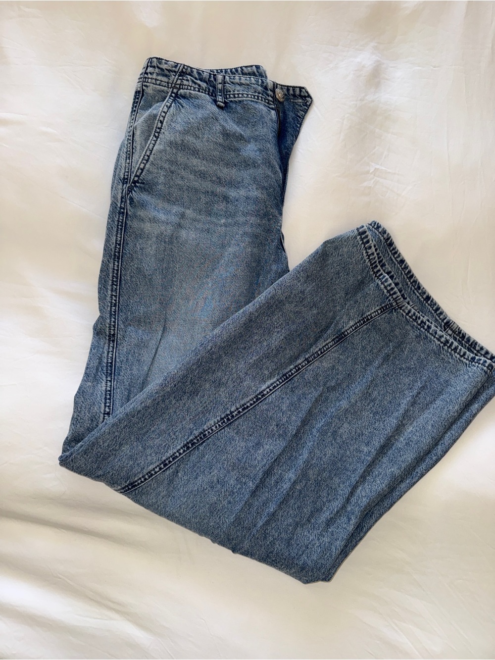 Rag & Bone Featherweight Wide-Leg Jeans - Size 29 - Picture 2 of 6